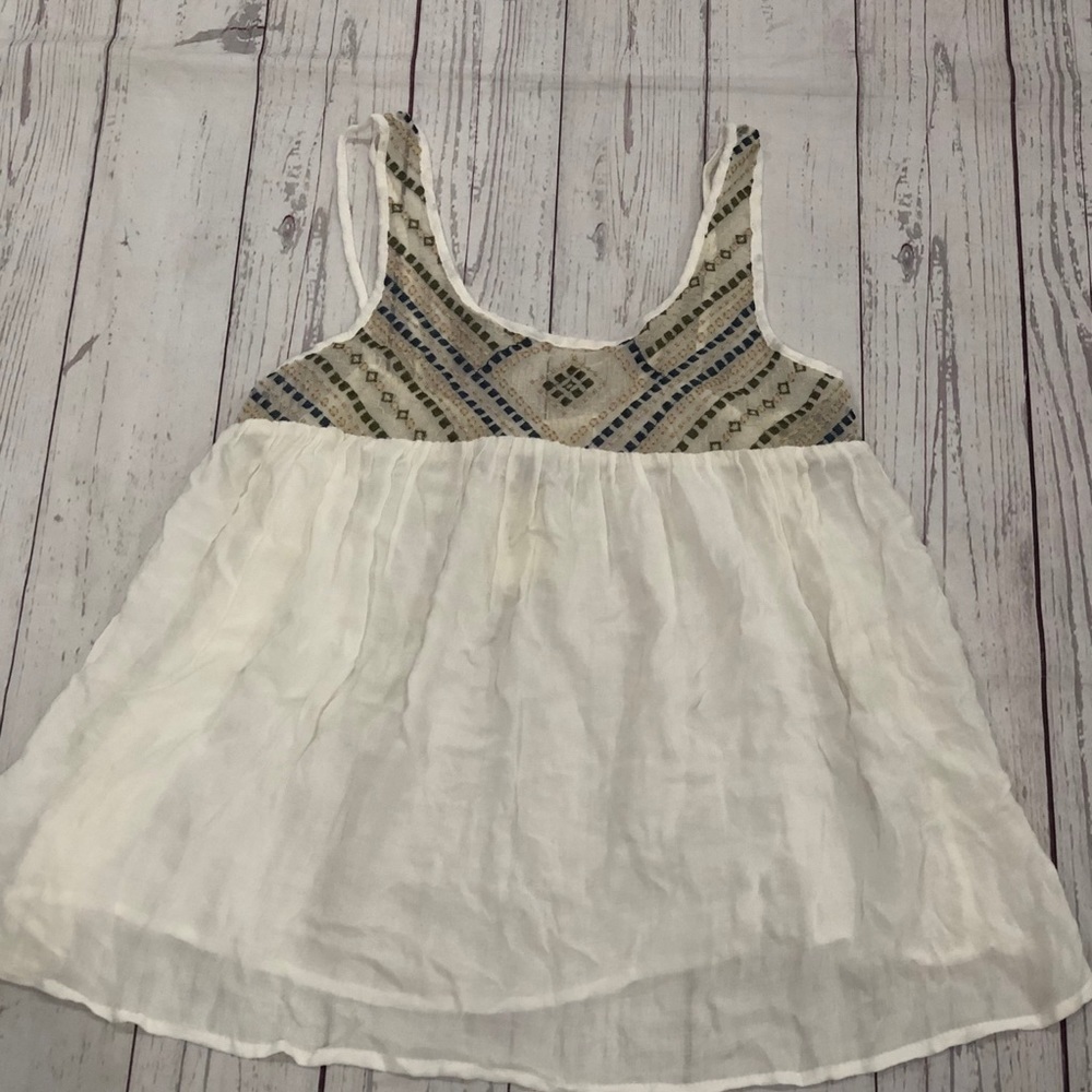 Aeropostale Sheer Tank Top Small Embroidered